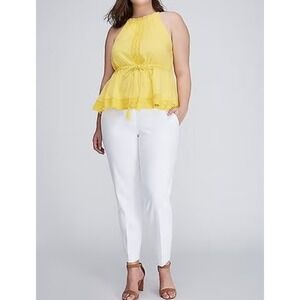 Lane Bryant Crochet Sleeveless Cotton Tank Top Womens Plus 18 Boho Summer Beachy